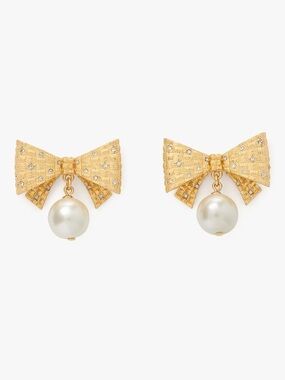 Kate Spade Wrapped In A Bow pearl Drop Earrings